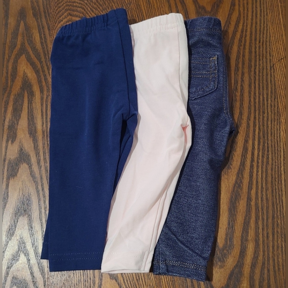 Carter's leggings for baby girl, size 3M, lot of 3